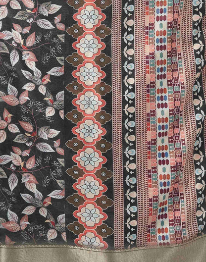 Multicoloured Silk Floral Printed Saree