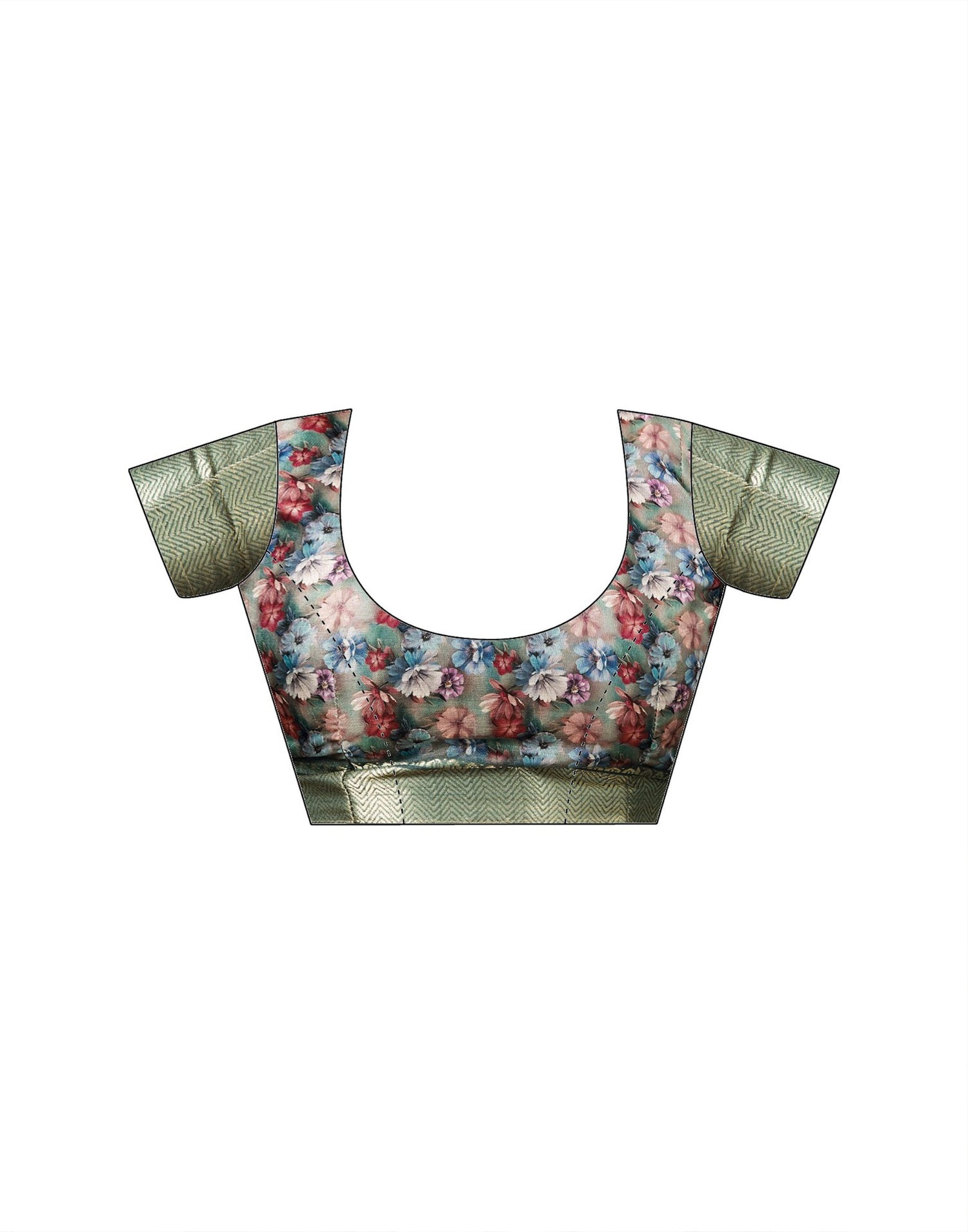 Multicoloured Silk Floral Printed Saree