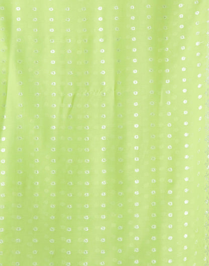 Pista Green Georgette Woven Saree