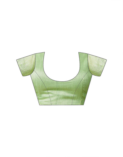 Pista Green Georgette Woven Saree