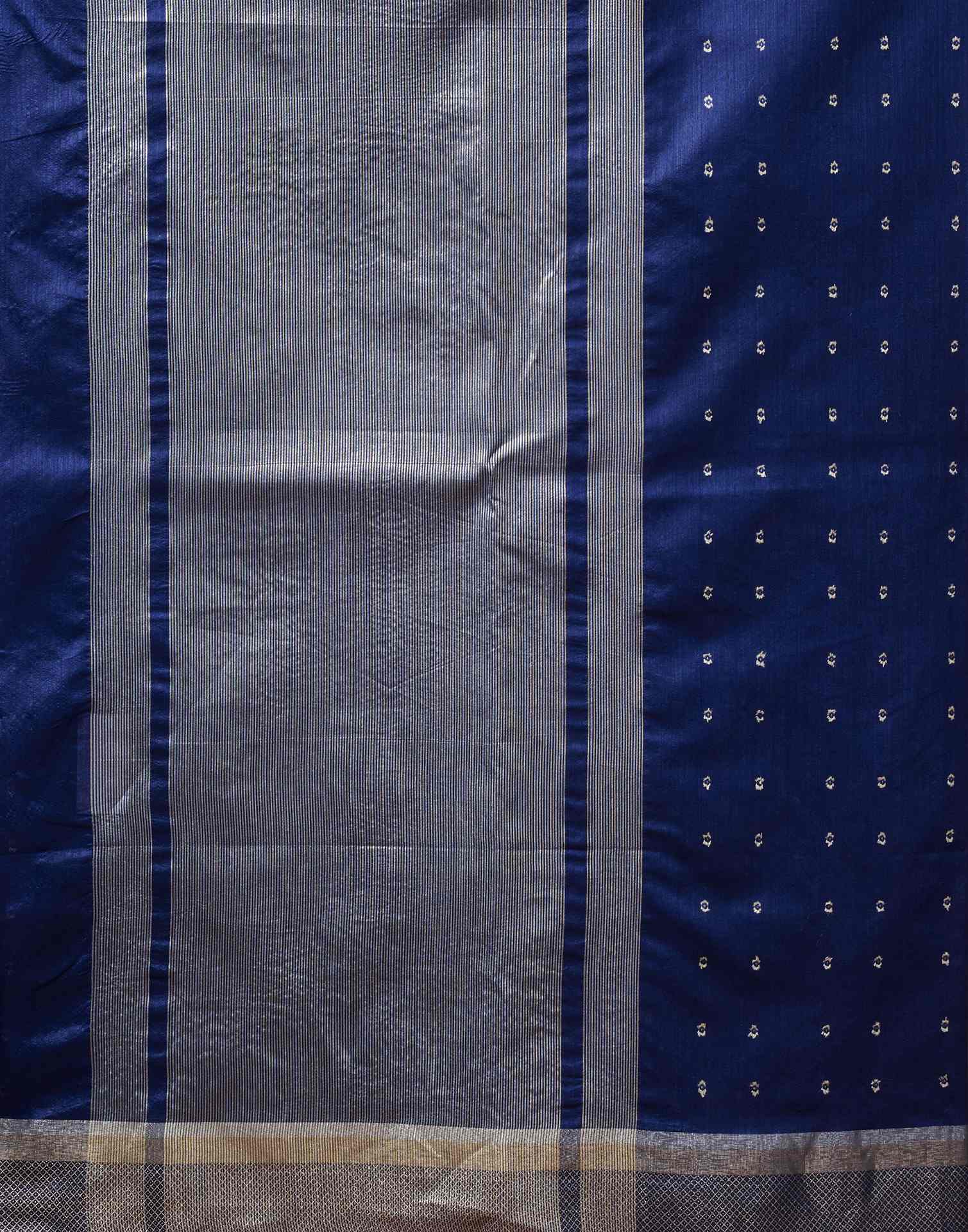 Navy Blue Silk Woven Banarasi Saree
