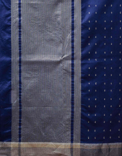 Navy Blue Silk Woven Banarasi Saree