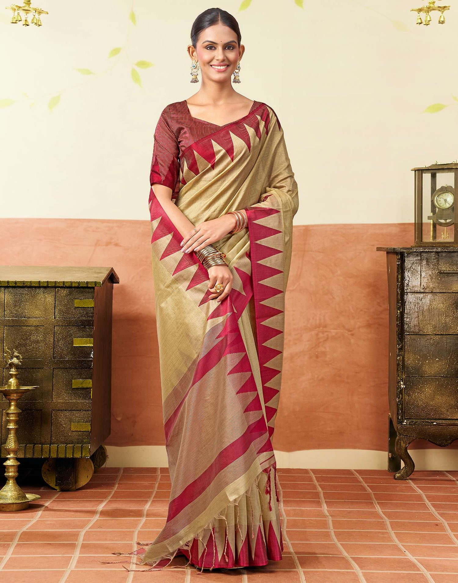 Golden Silk Woven Kanjivaram Saree