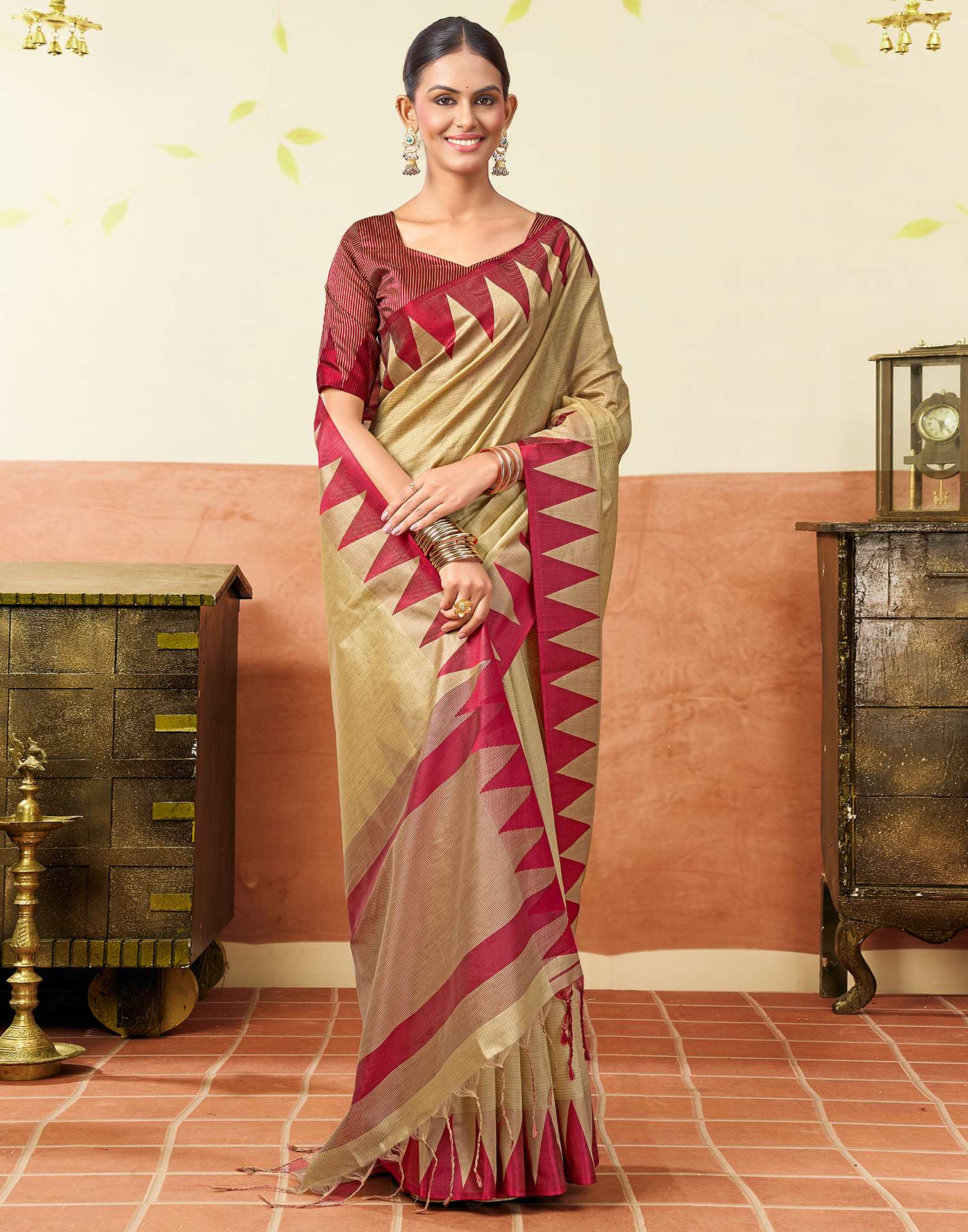 Golden Silk Woven Kanjivaram Saree