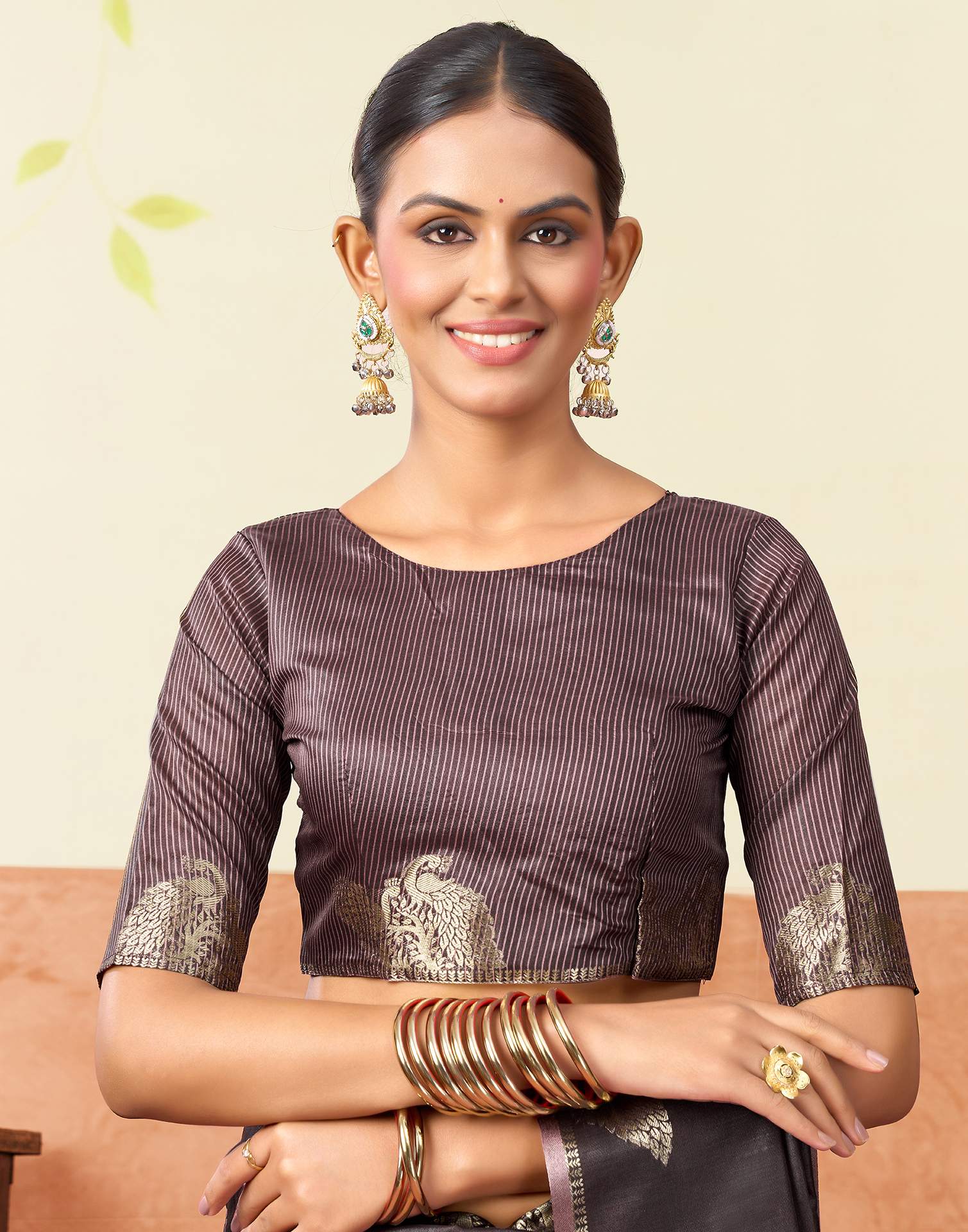 Dark Mauve Silk Woven Banarasi Saree