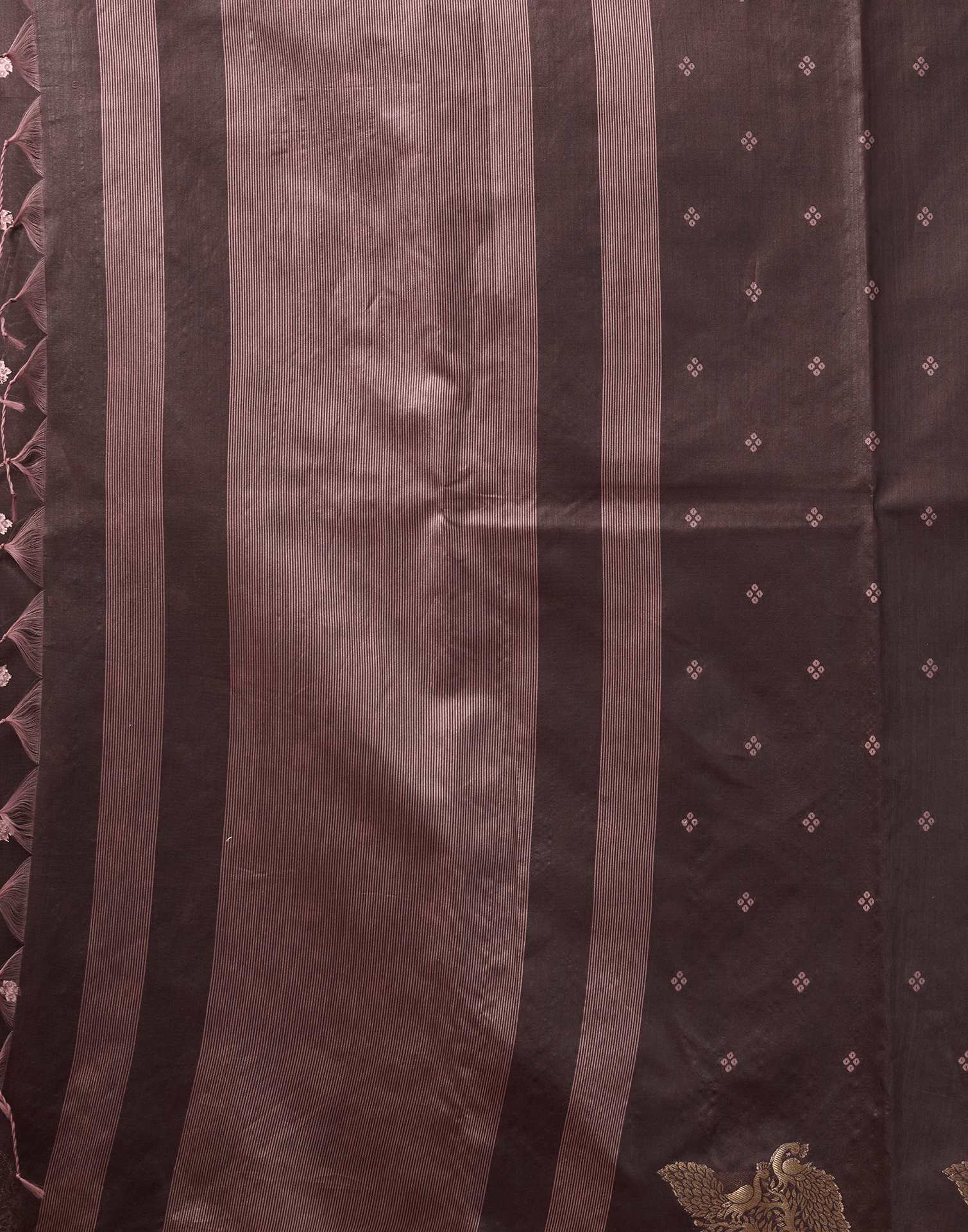 Dark Mauve Silk Woven Banarasi Saree