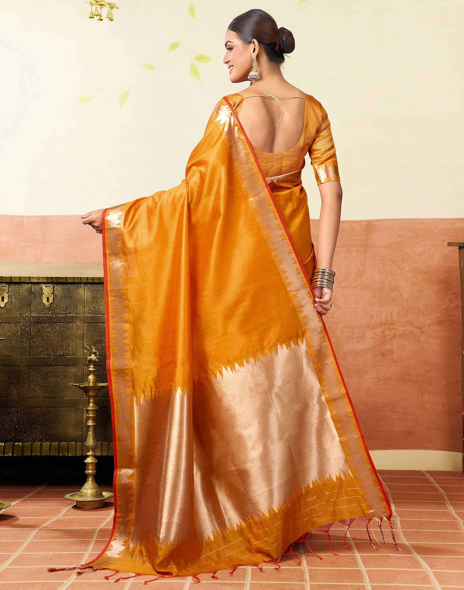 Turmeric Yellow Silk Woven Kanjivaram Saree