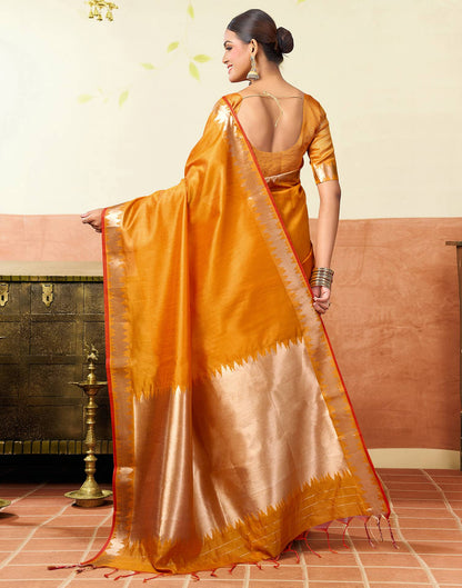 Turmeric Yellow Silk Woven Kanjivaram Saree