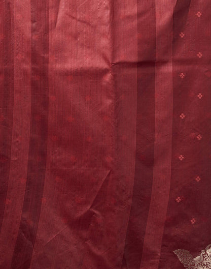 Maroon Silk Woven Banarasi Saree