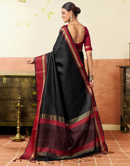 Black Silk Woven Kanjivaram Saree