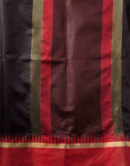 Black Silk Woven Kanjivaram Saree