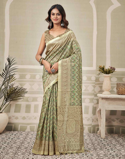 Multicoloured Silk Printed Saree