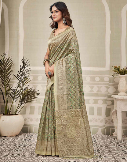 Multicoloured Silk Printed Saree