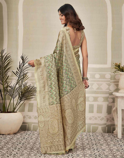 Multicoloured Silk Printed Saree