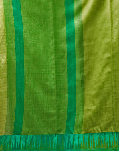 Parrot Green Silk Woven Saree