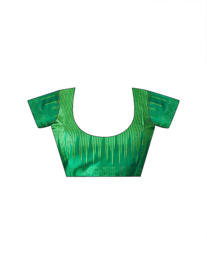 Parrot Green Silk Woven Saree