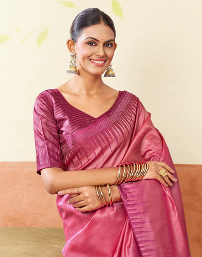Pink Silk Woven Kanjivaram Saree