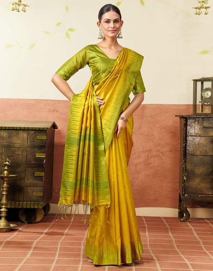 Yellow Silk Woven Kanjivaram Saree