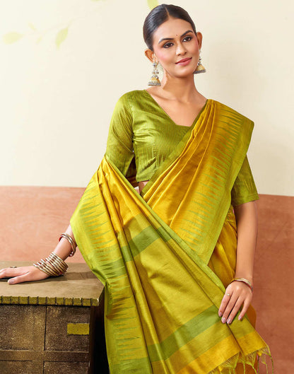Yellow Silk Woven Kanjivaram Saree