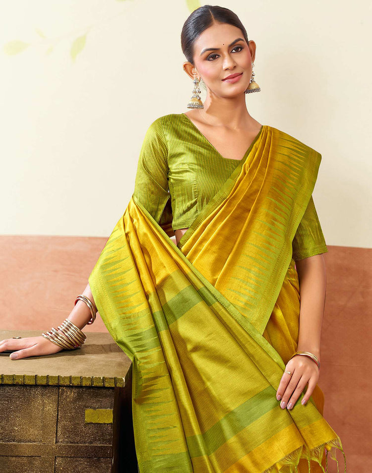 Yellow Silk Woven Kanjivaram Saree