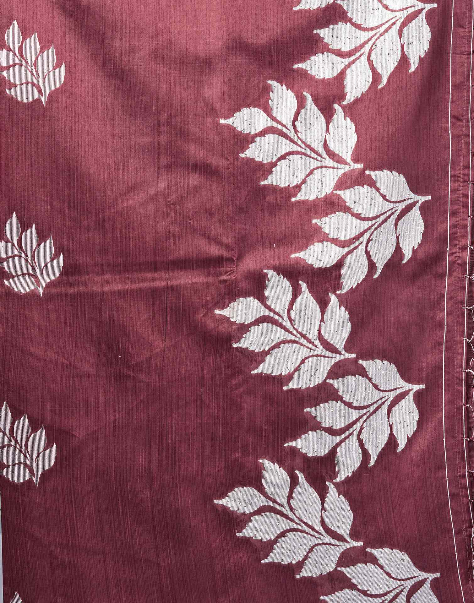 Dark Mauve Silk Woven Saree