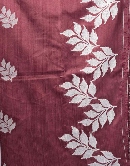 Dark Mauve Silk Woven Saree