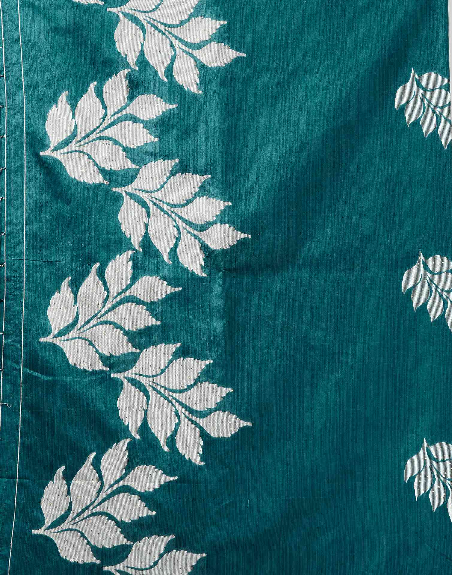 Teal Blue Silk Woven Saree