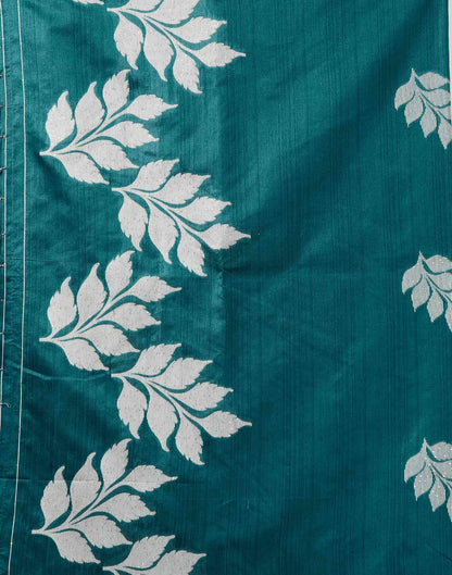 Teal Blue Silk Woven Saree