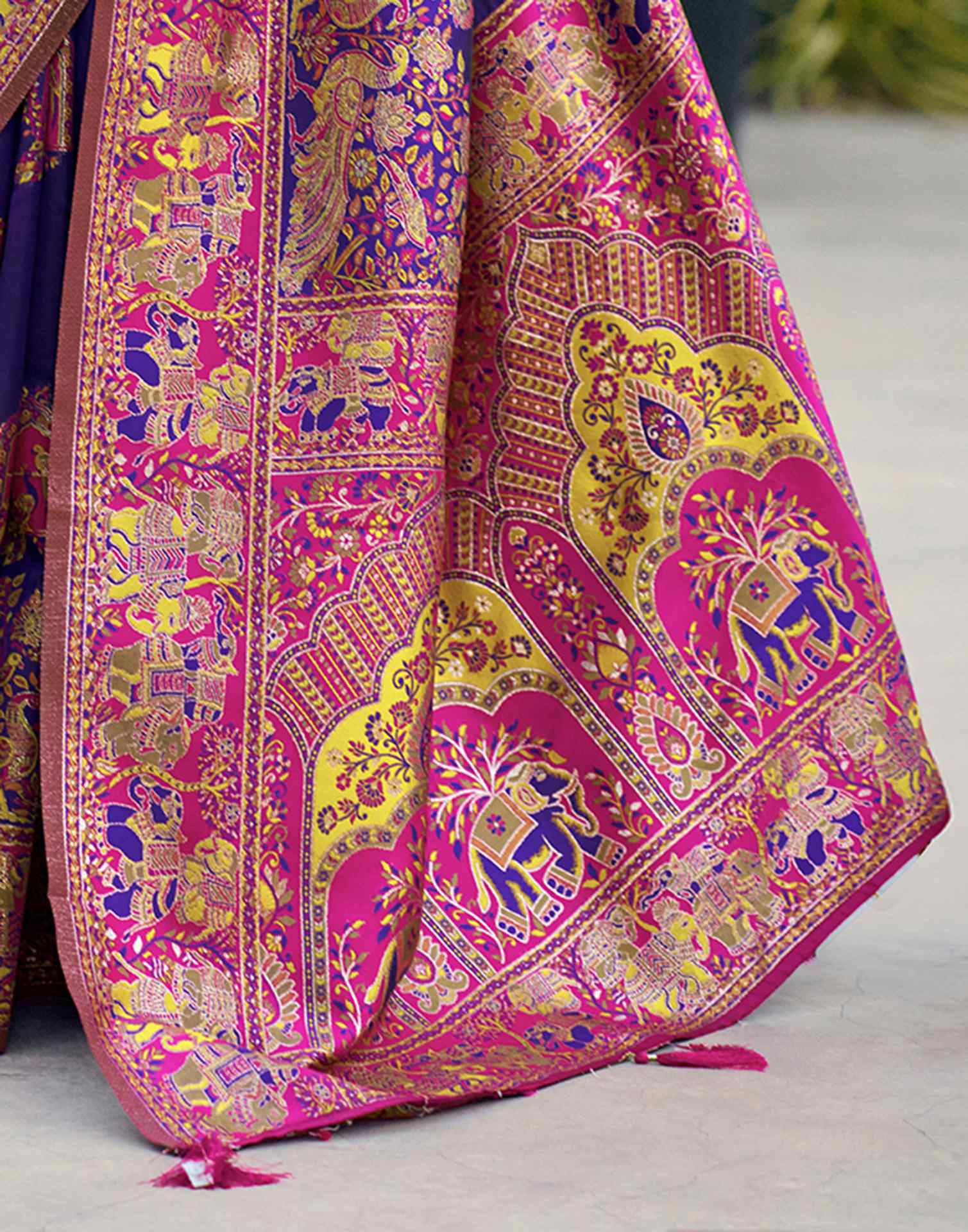 Purple Silk Woven Banarasi Saree