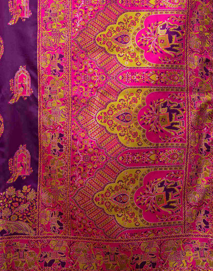 Dark Purple Silk Woven Banarasi Saree