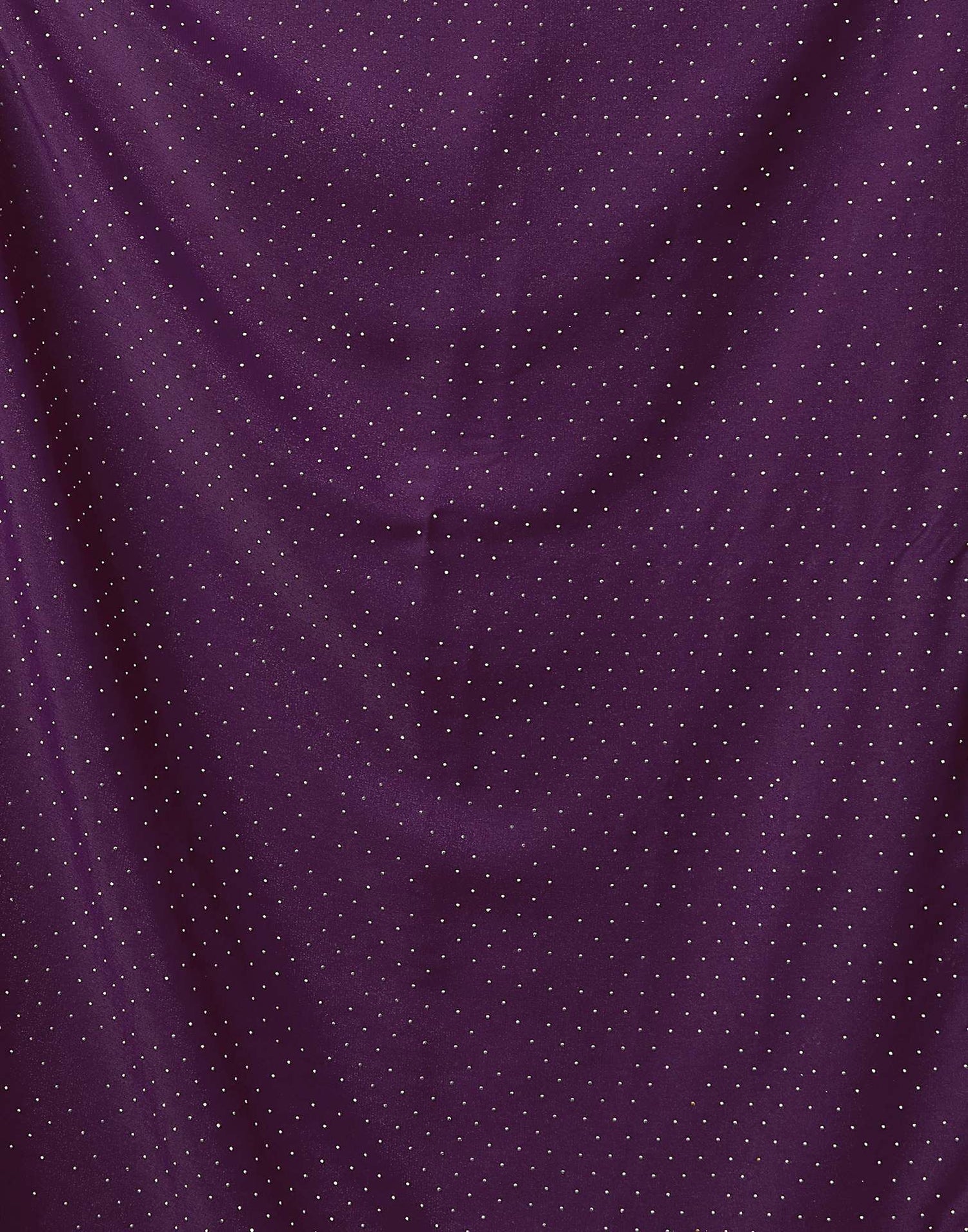 Dark Purple Silk Stone Work Embellished Saree