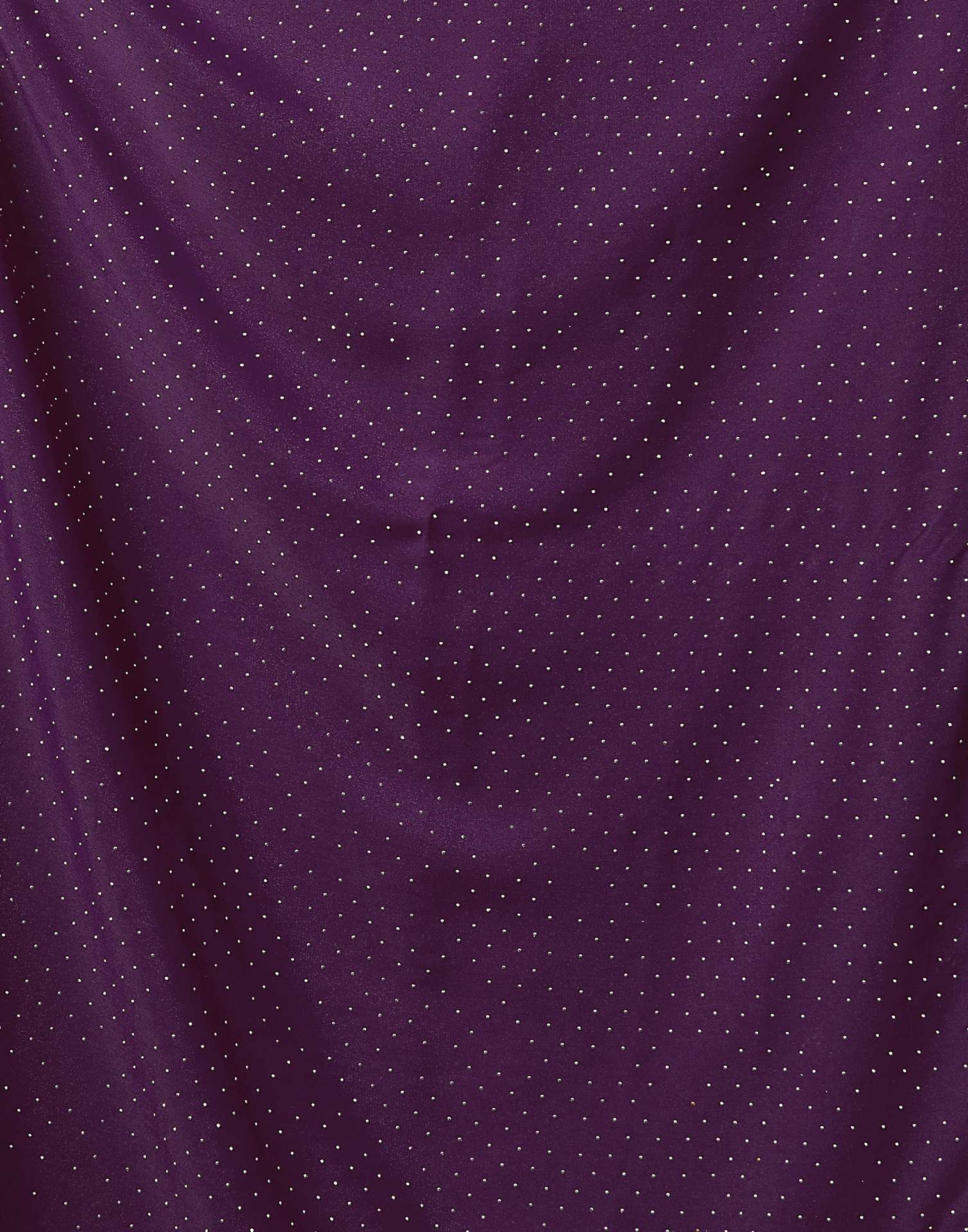 Dark Purple Silk Stone Work Embellished Saree