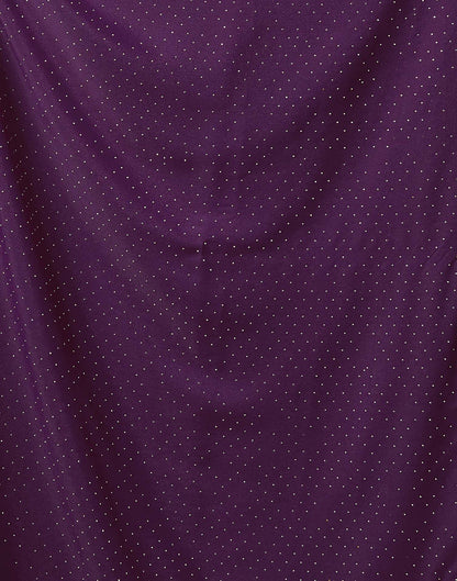 Dark Purple Silk Stone Work Embellished Saree