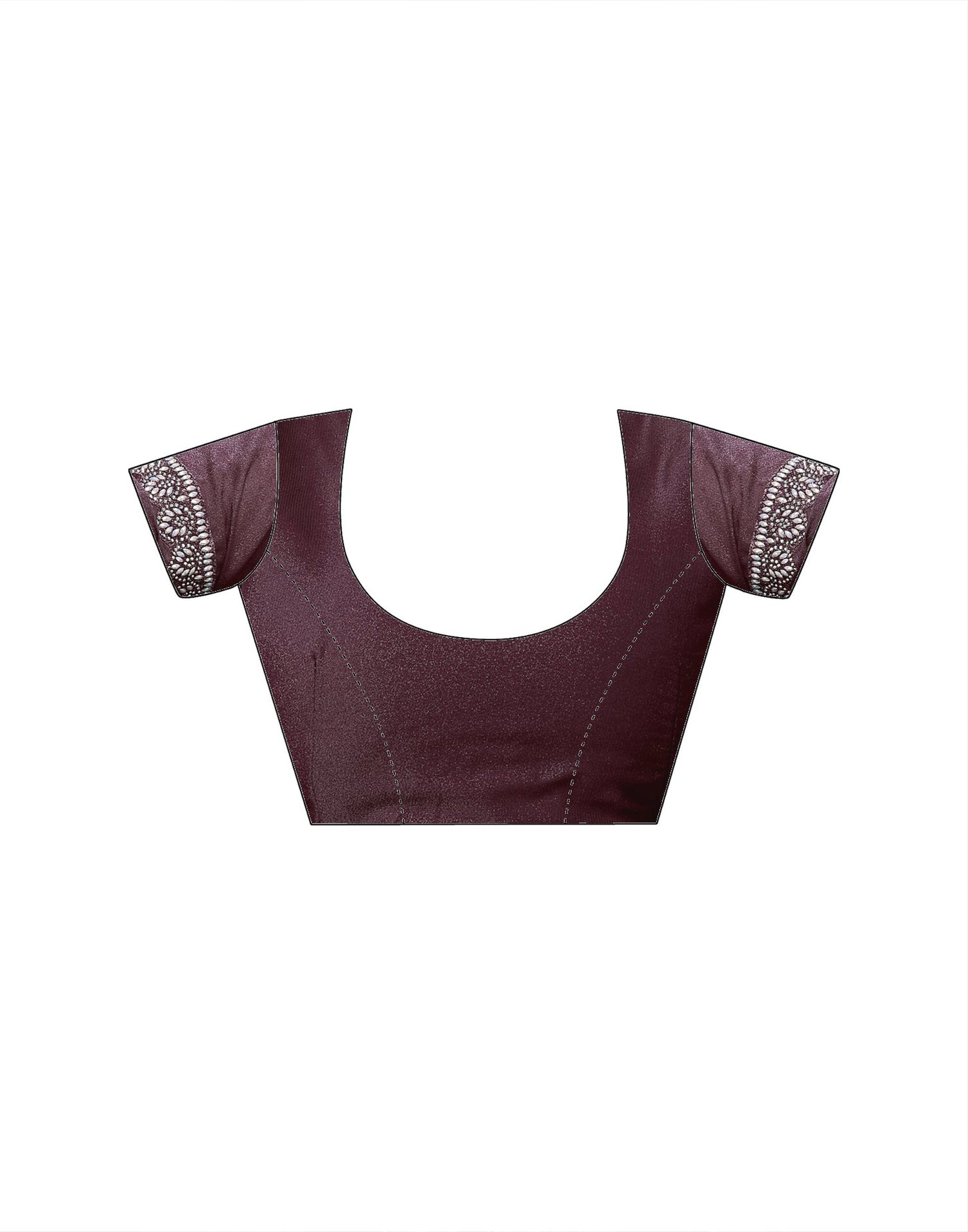 Dusty Wine Silk Stone Work Embellished Saree