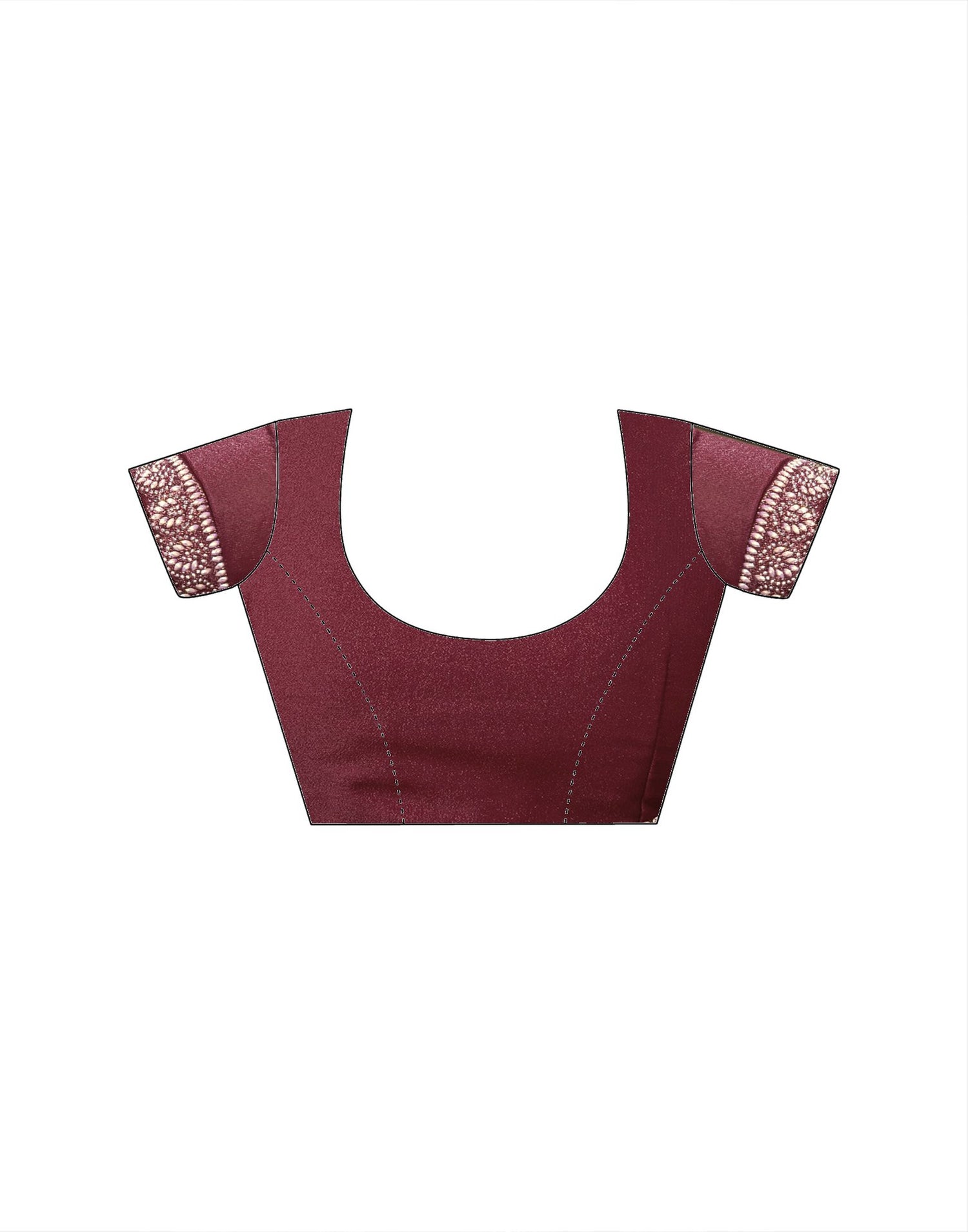 Maroon Silk Stone Work Embellished Saree