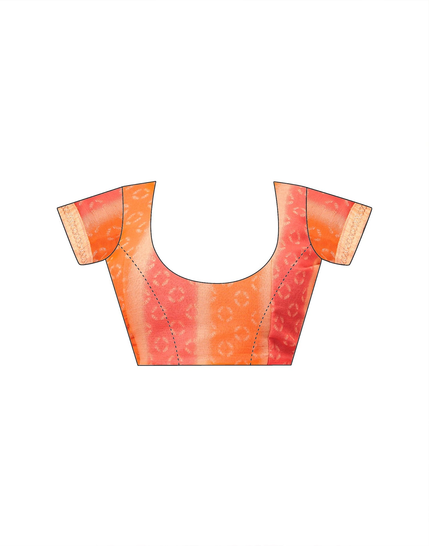Peach Chiffon Printed Saree
