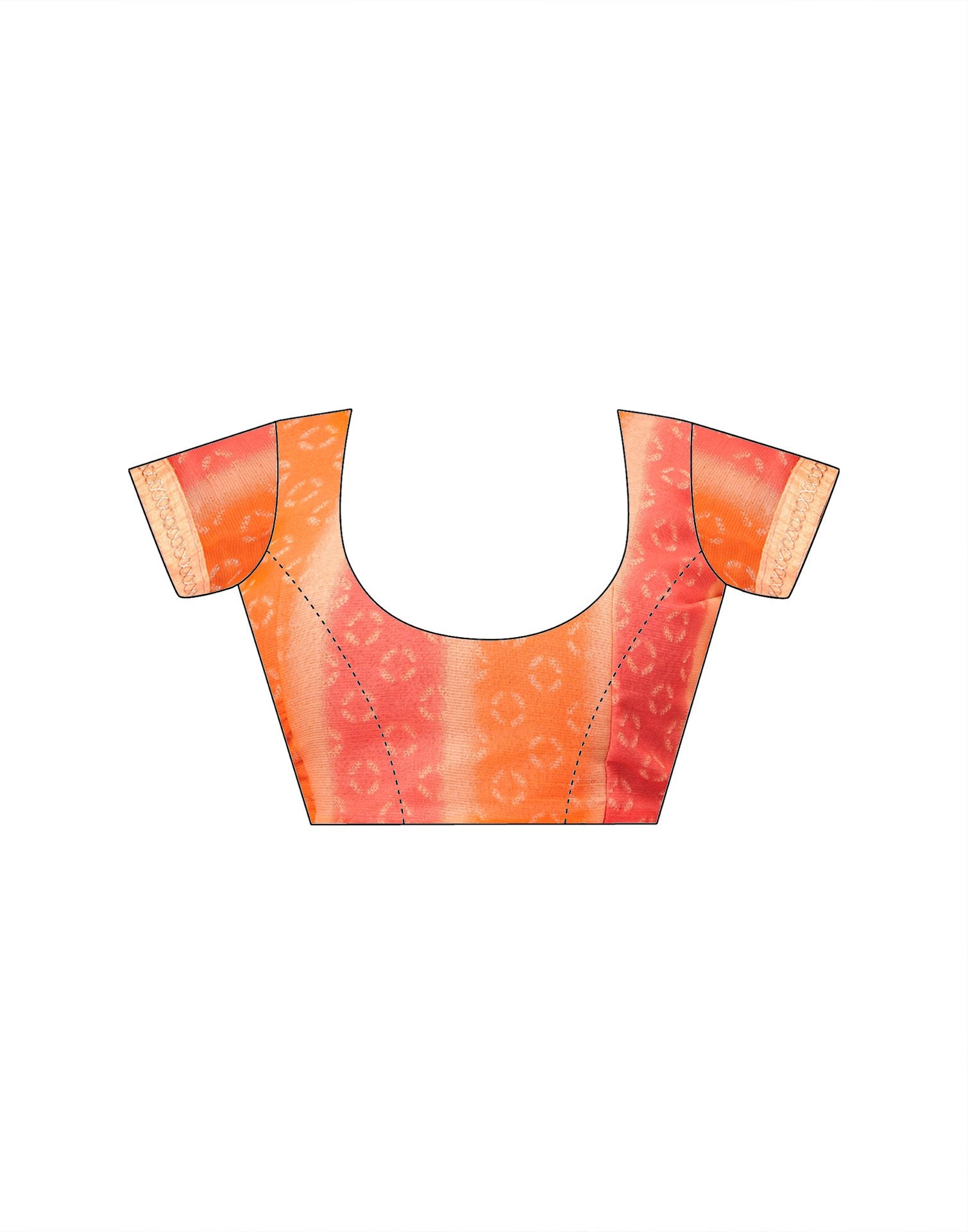 Peach Chiffon Printed Saree