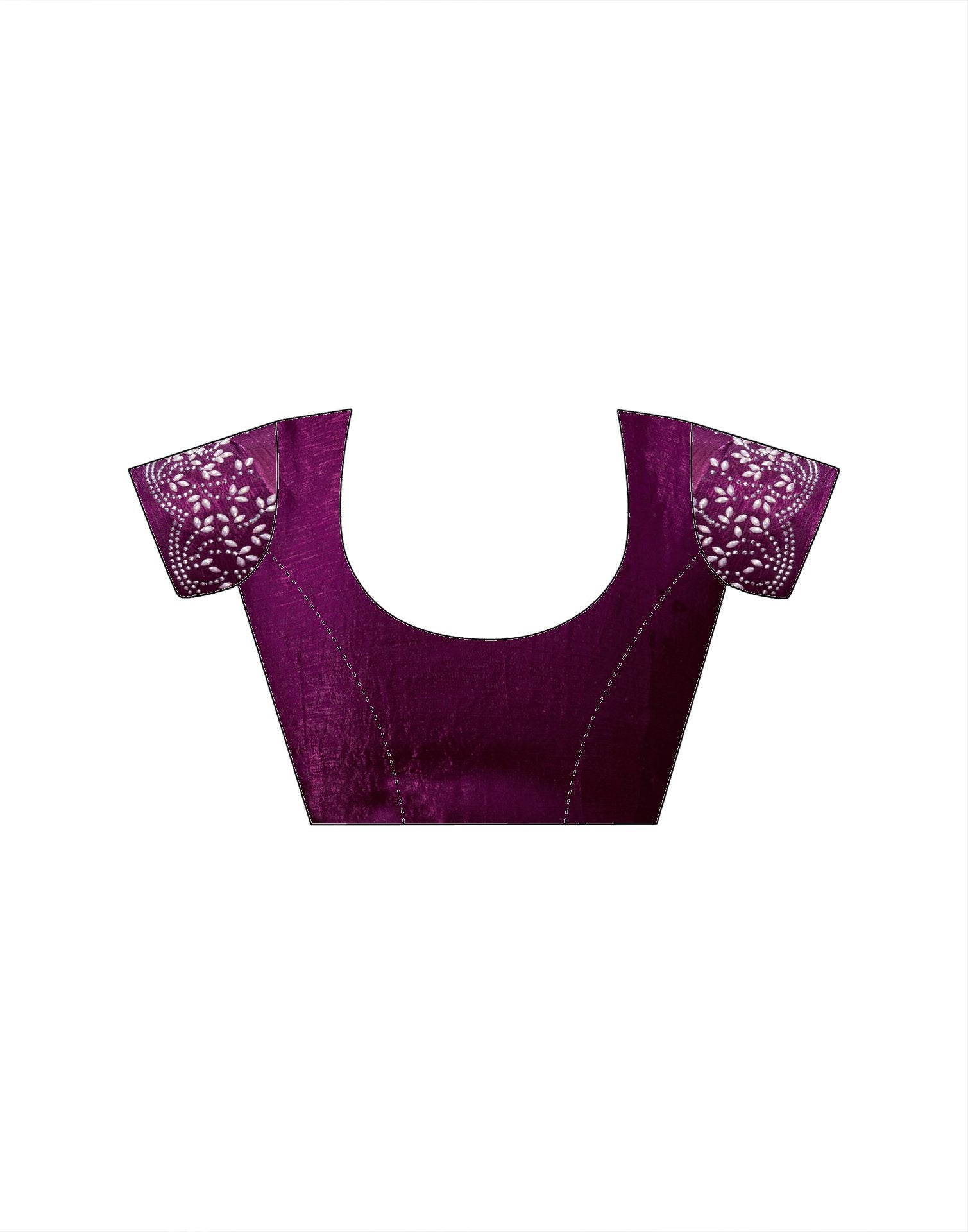 Dark Magenta Silk Stone Work Embellished Saree