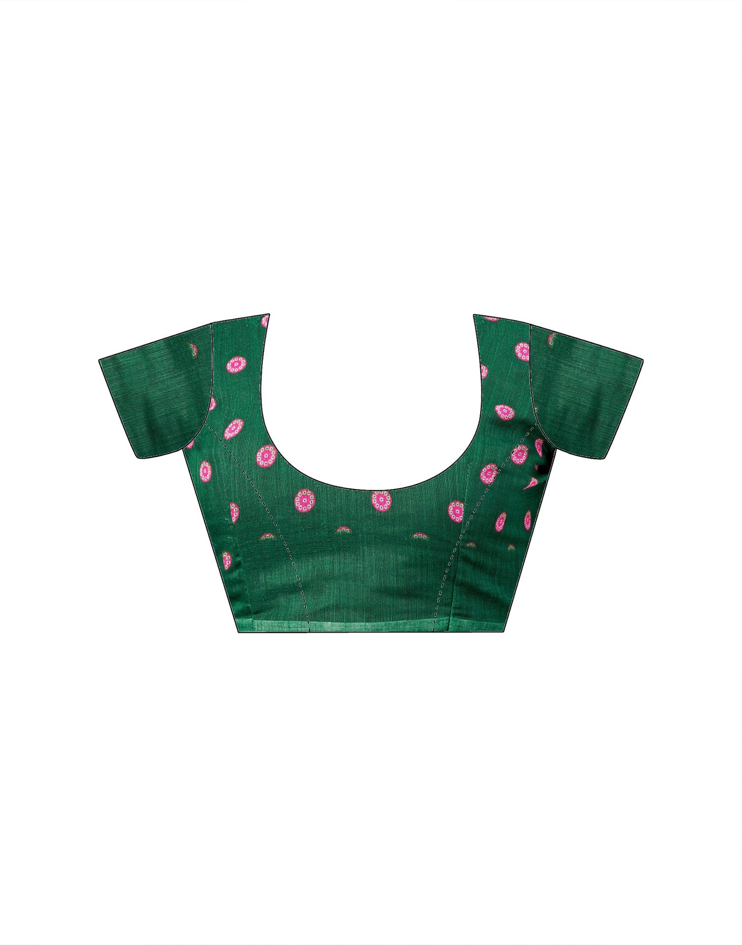 Green Linen Bandhani Printed Saree