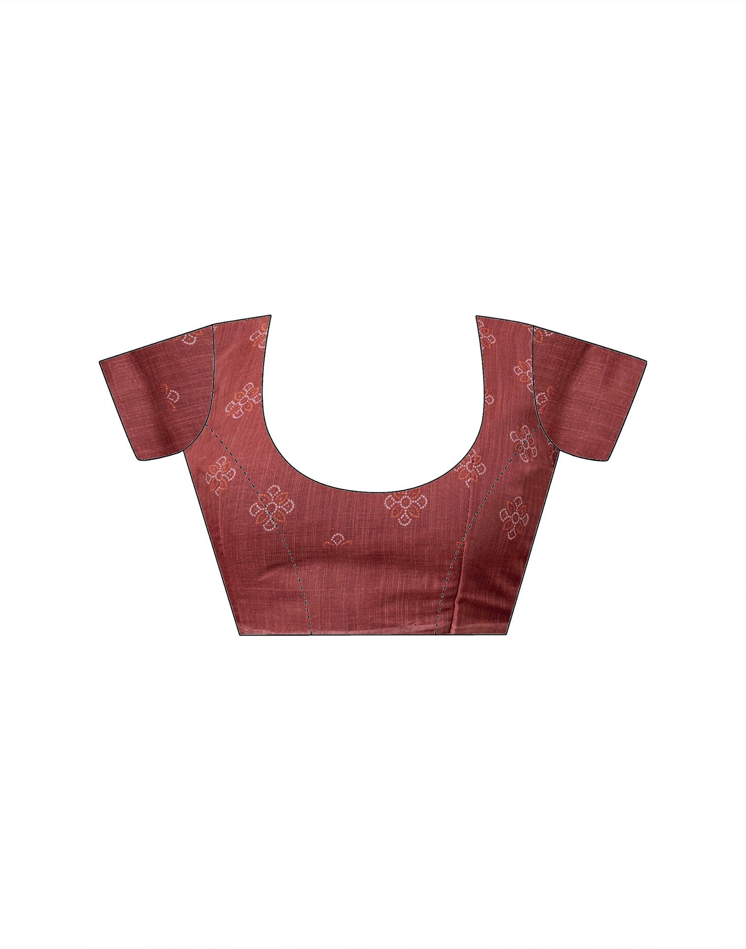 Dusty Maroon Linen Bandhani Printed Saree