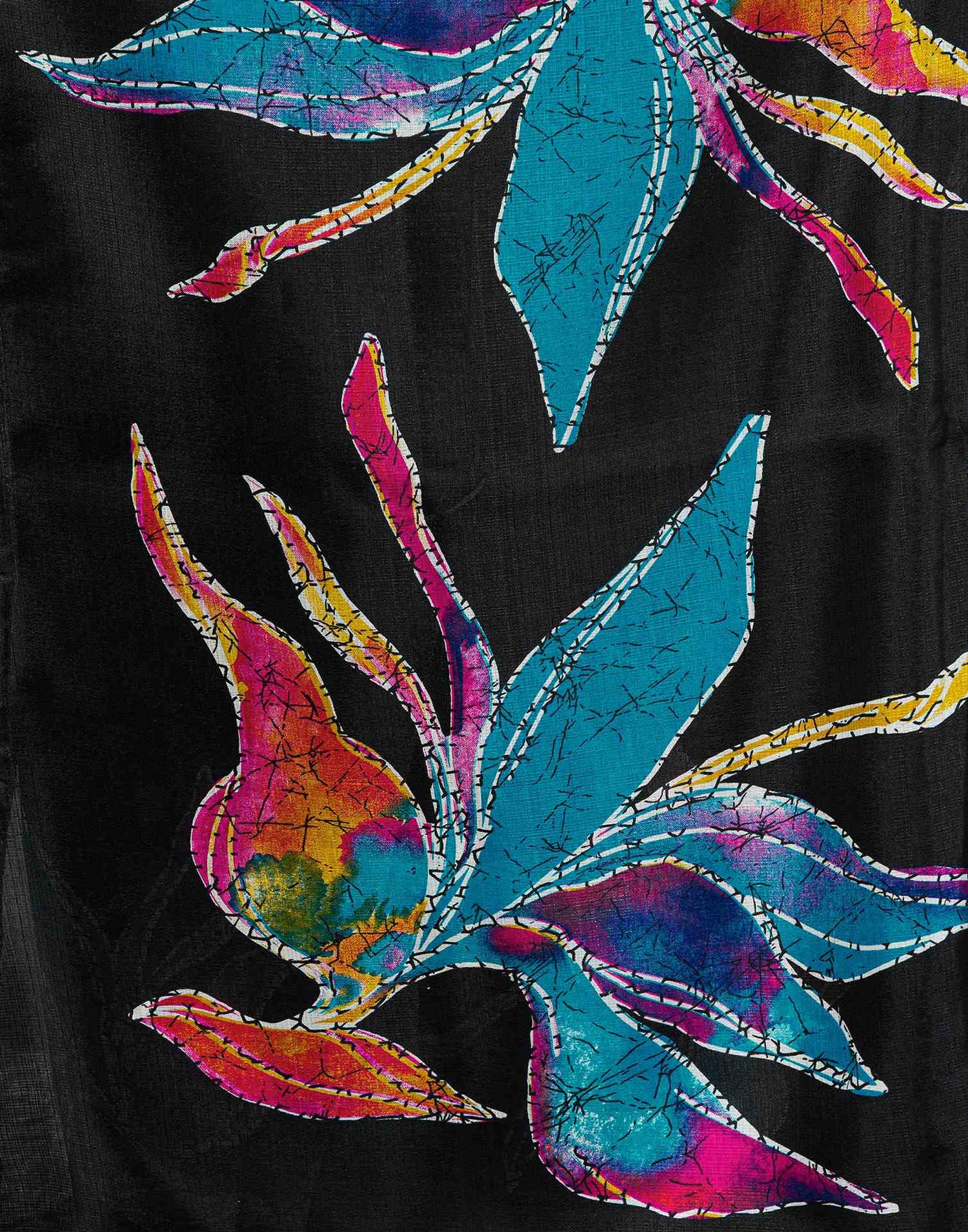 Black Khadi Printed Saree