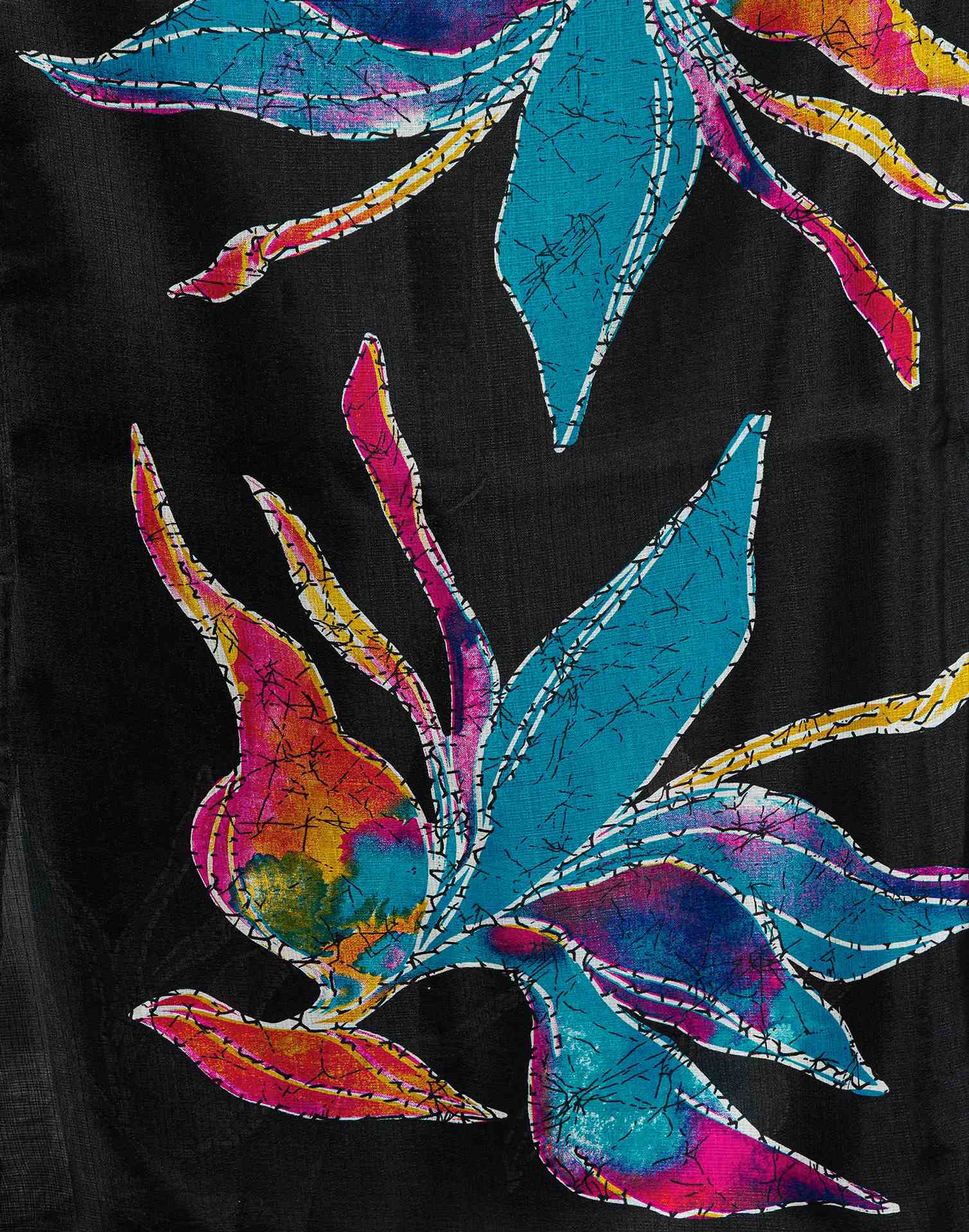 Black Khadi Printed Saree