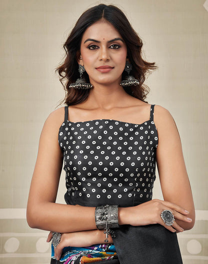 Black Khadi Printed Saree
