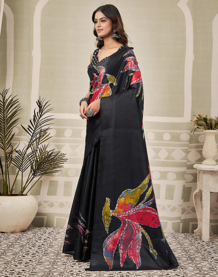 Black Khadi Printed Saree