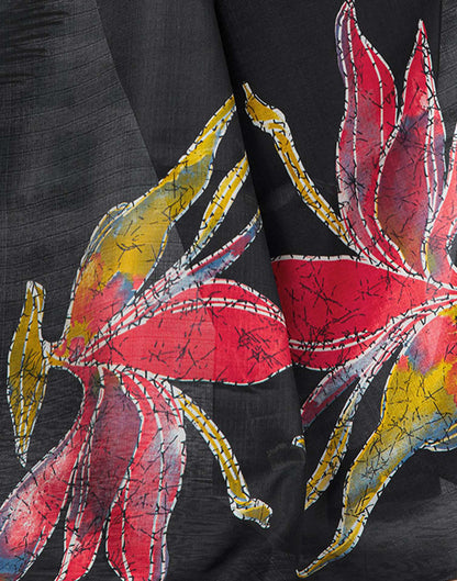 Black Khadi Printed Saree