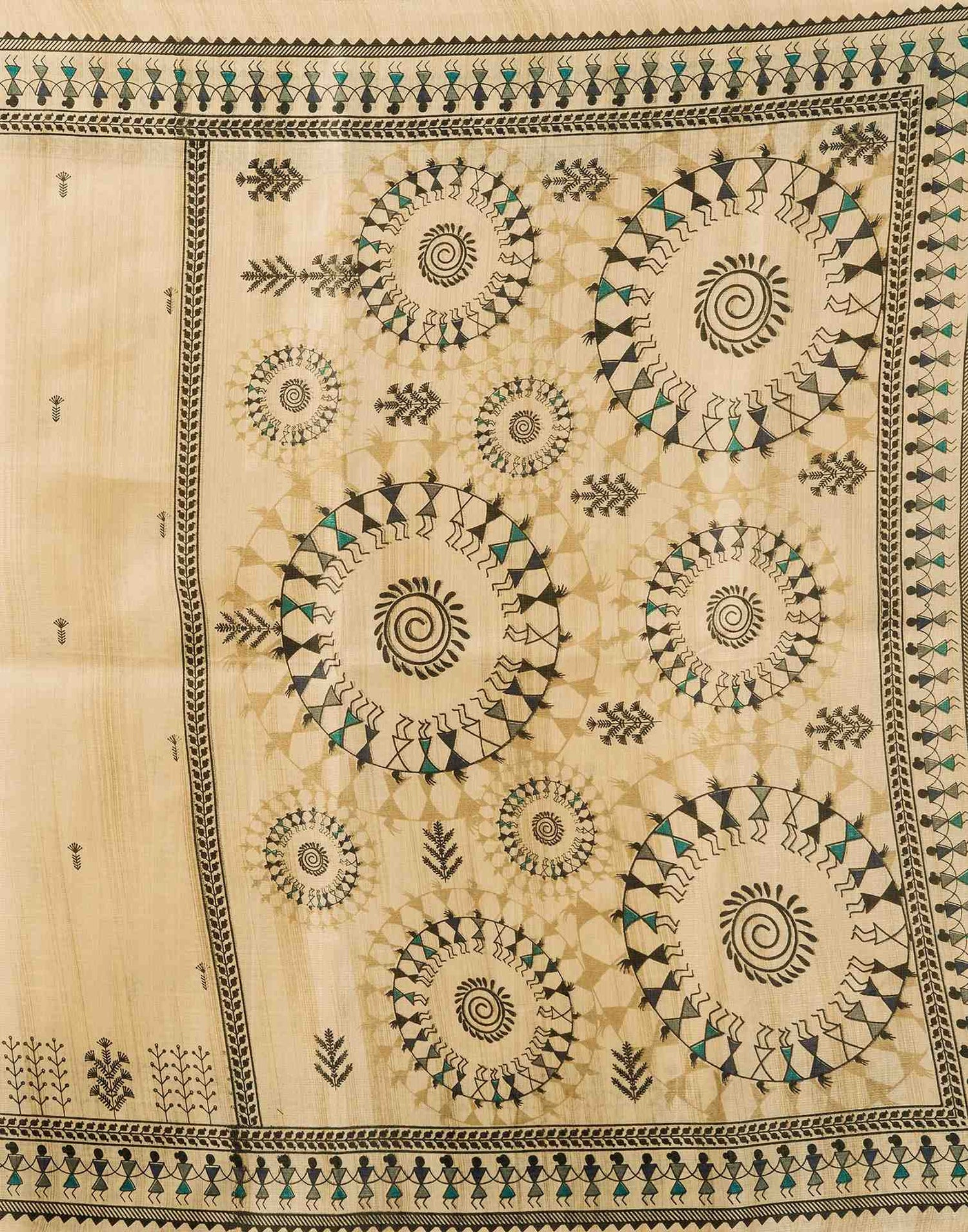 Beige Khadi Printed Saree