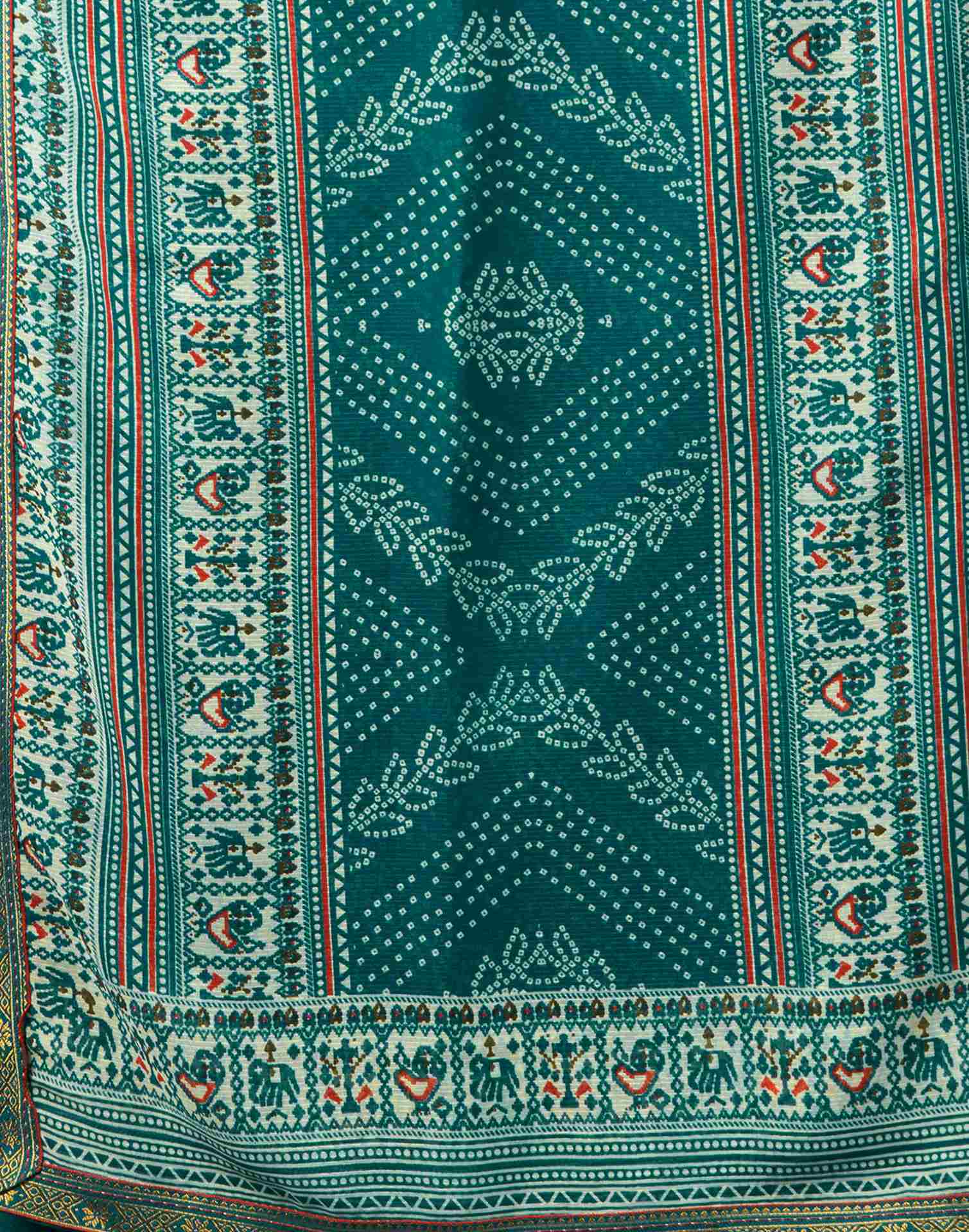 Teal Blue Georgette Bandhani Saree