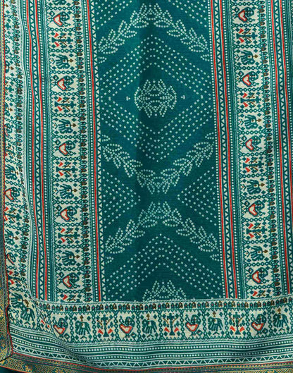 Teal Blue Georgette Bandhani Saree