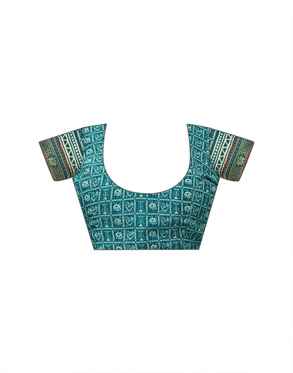 Teal Blue Georgette Bandhani Saree