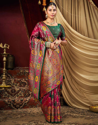 Multicoloured Silk Woven Banarasi Saree
